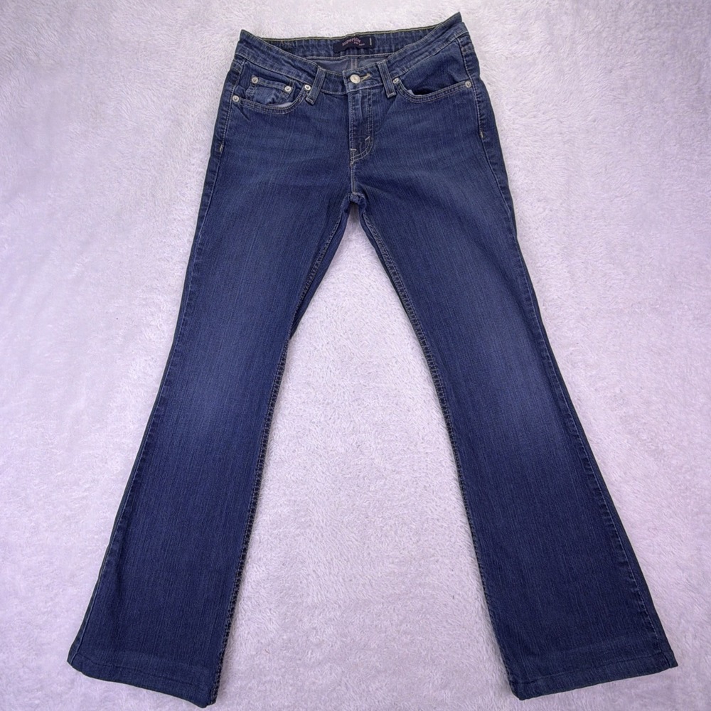 Levis 518 Superlow Bootcut‎ Jeans Womens 5M (28x29) Dark Blue Wash Denim Stretch